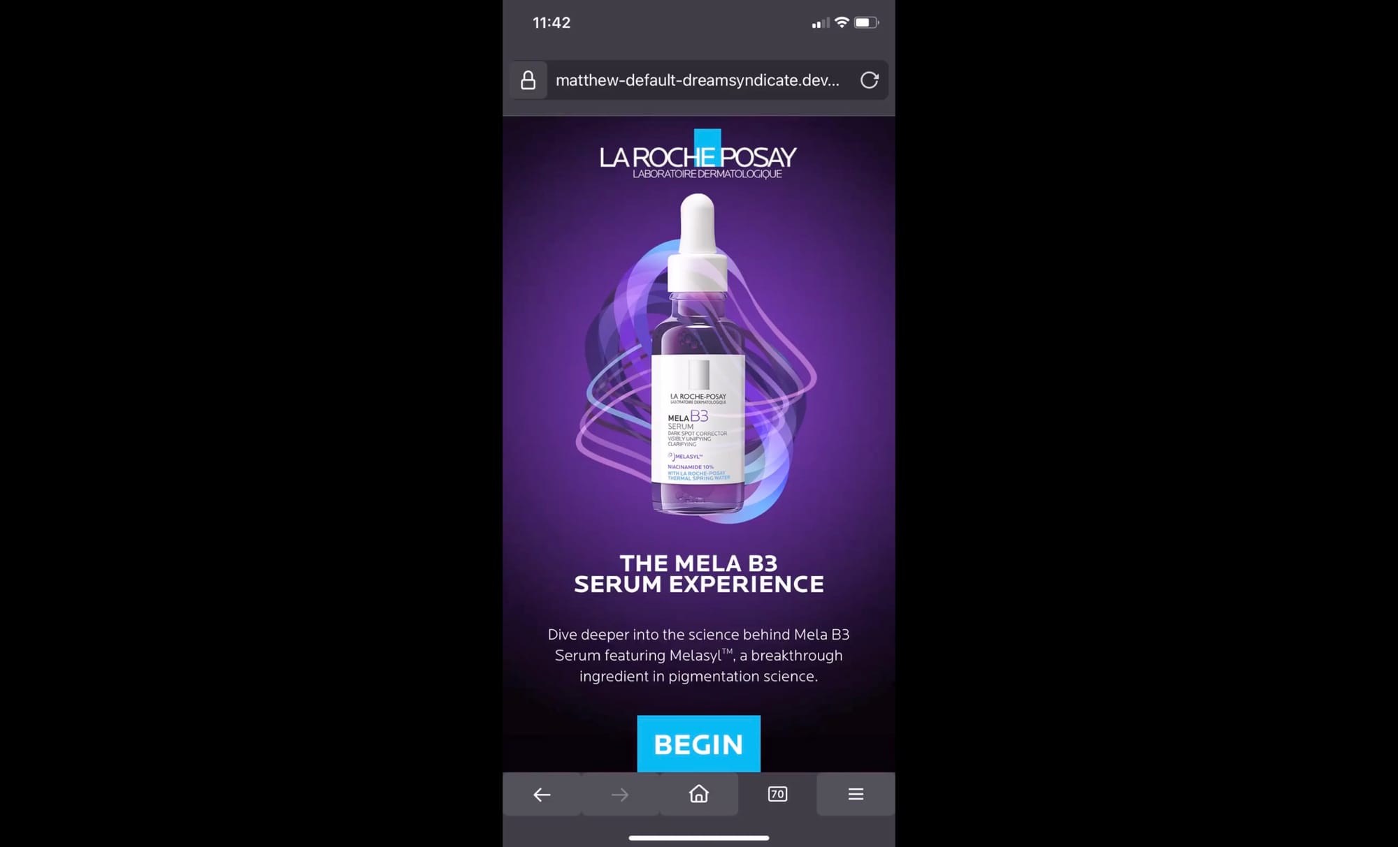 Mela B3 Serum AR Experience (Example)